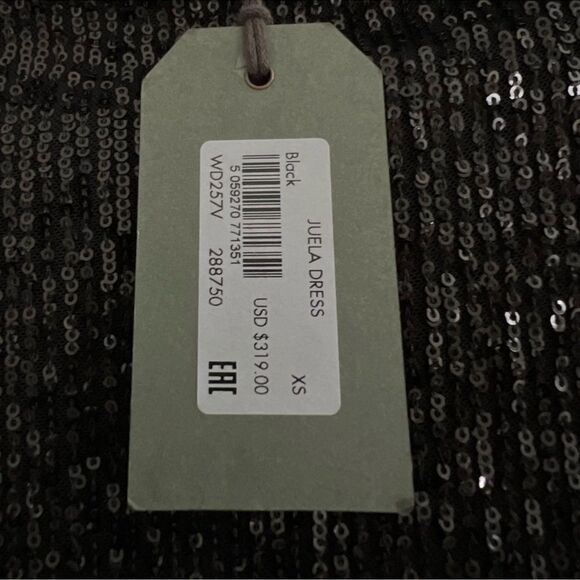 All Saints Sequin Juela‎ Midi Dress, Black, Cocktail Holiday Party, XS (0) NWT - Picture 8 of 9